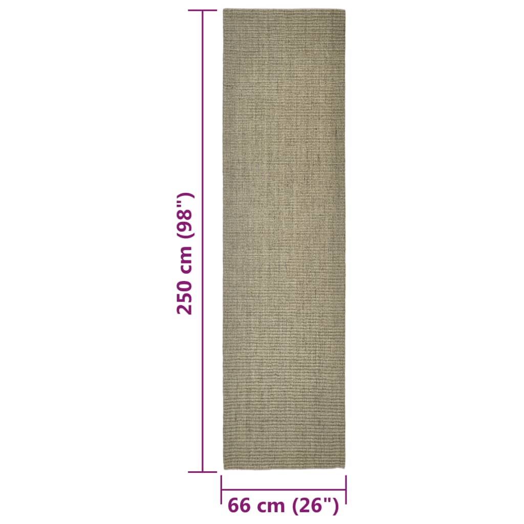 Sisal Rug for Scratching Post Taupe 66x250 cm