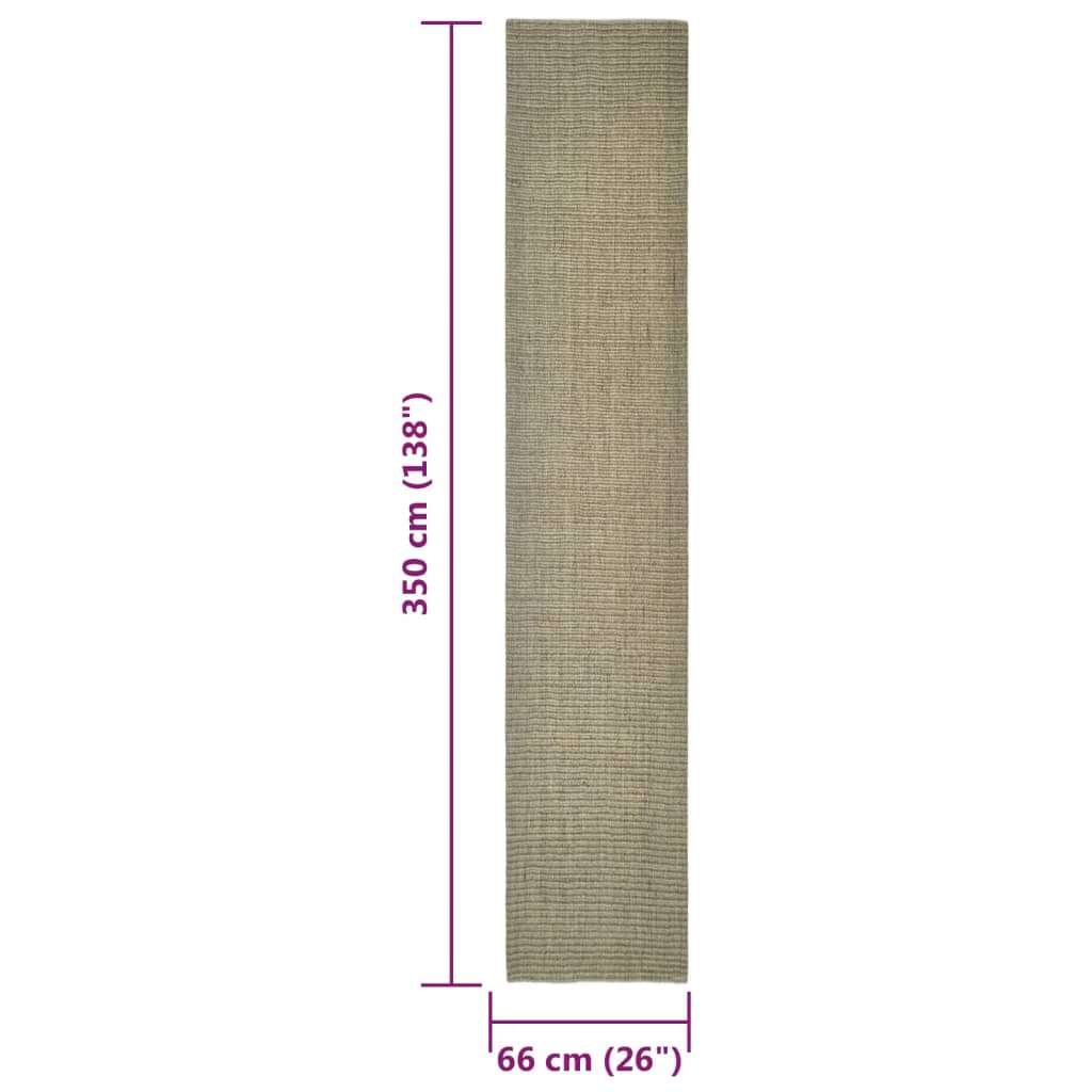 Sisal Rug for Scratching Post Taupe 66x350 cm