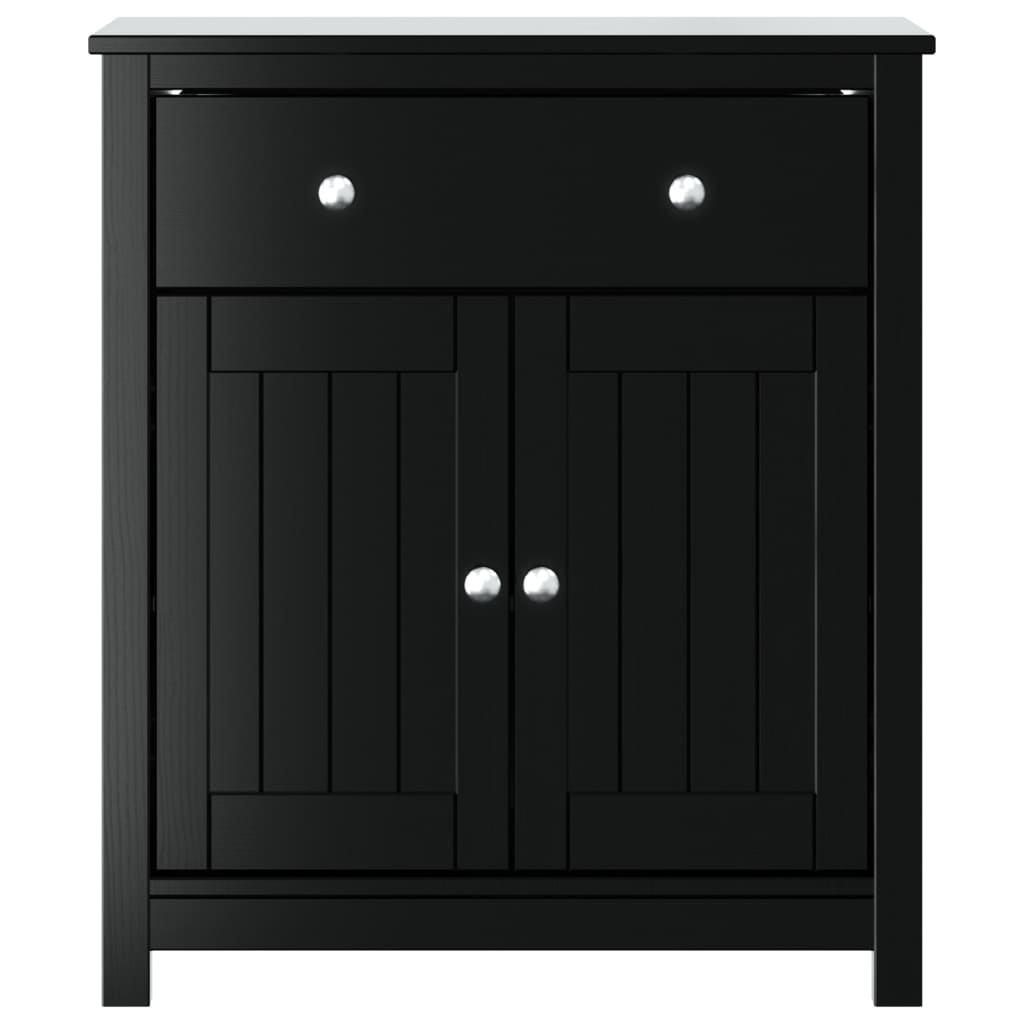 Bathroom Cabinet BERG Black 69.5x34x80 cm Solid Wood Pine