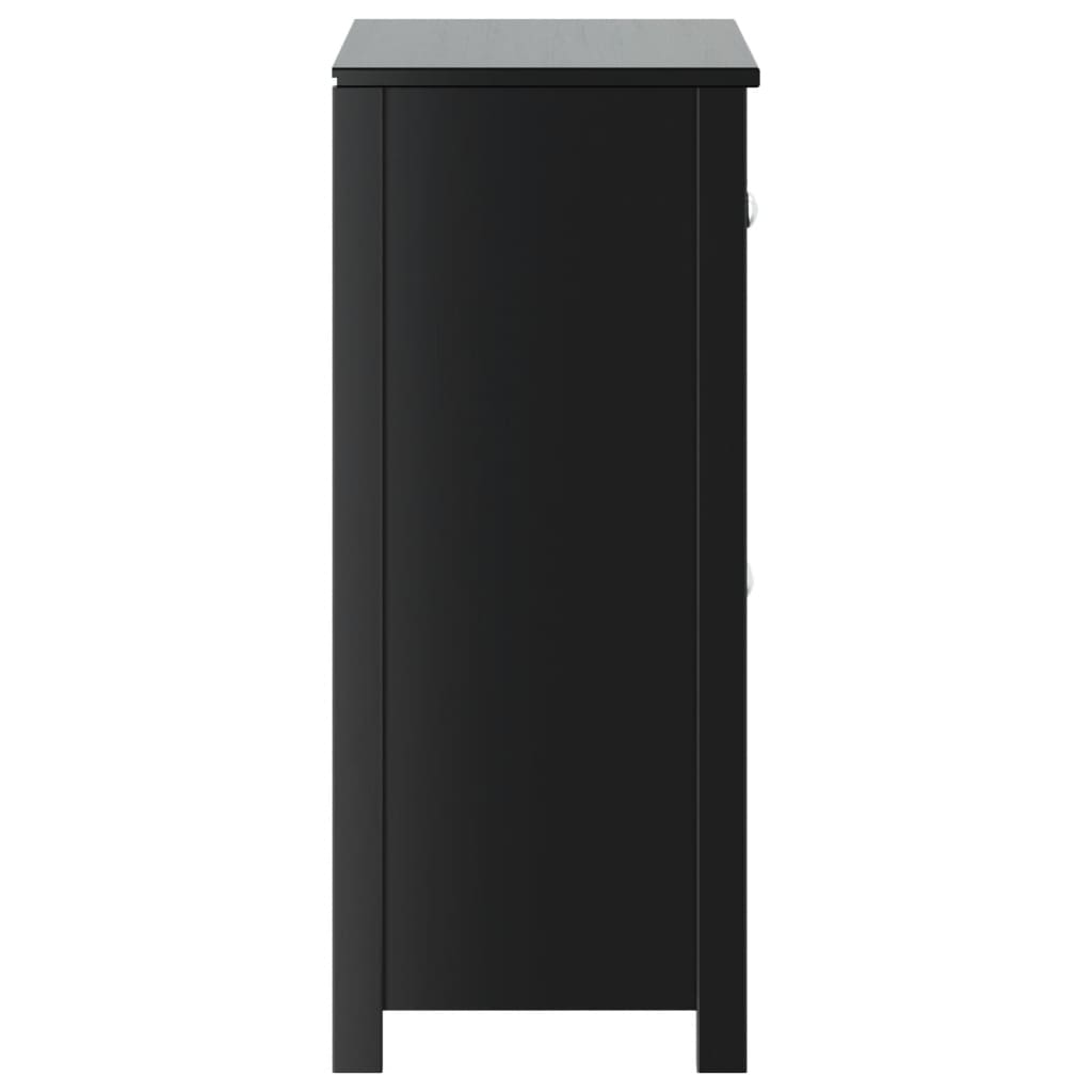 Bathroom Cabinet BERG Black 69.5x34x80 cm Solid Wood Pine