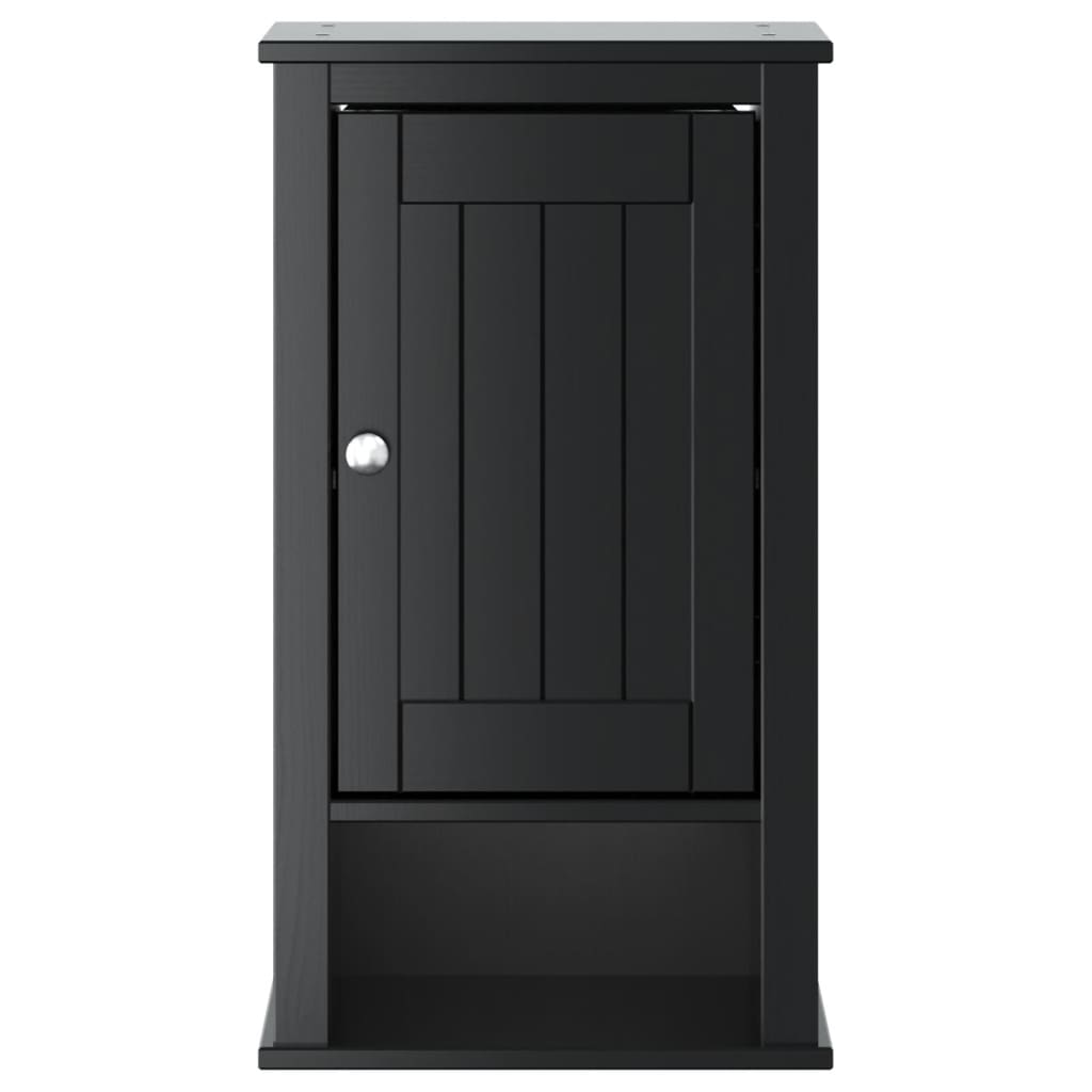 Bathroom Wall Cabinet BERG Black 40x27x71.5 cm Solid Wood Pine