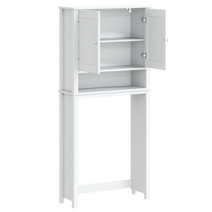 Washing Machine Cabinet BERG White 76x27x164.5 cm Solid Wood