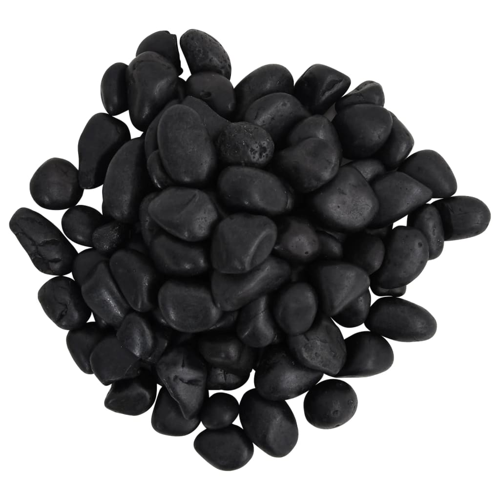 Polished Pebbles 10 kg Black 2-5 cm