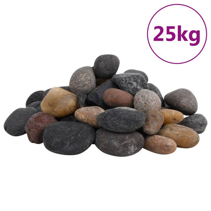 Polished Pebbles 25 kg Mixed Colour 5-8 cm