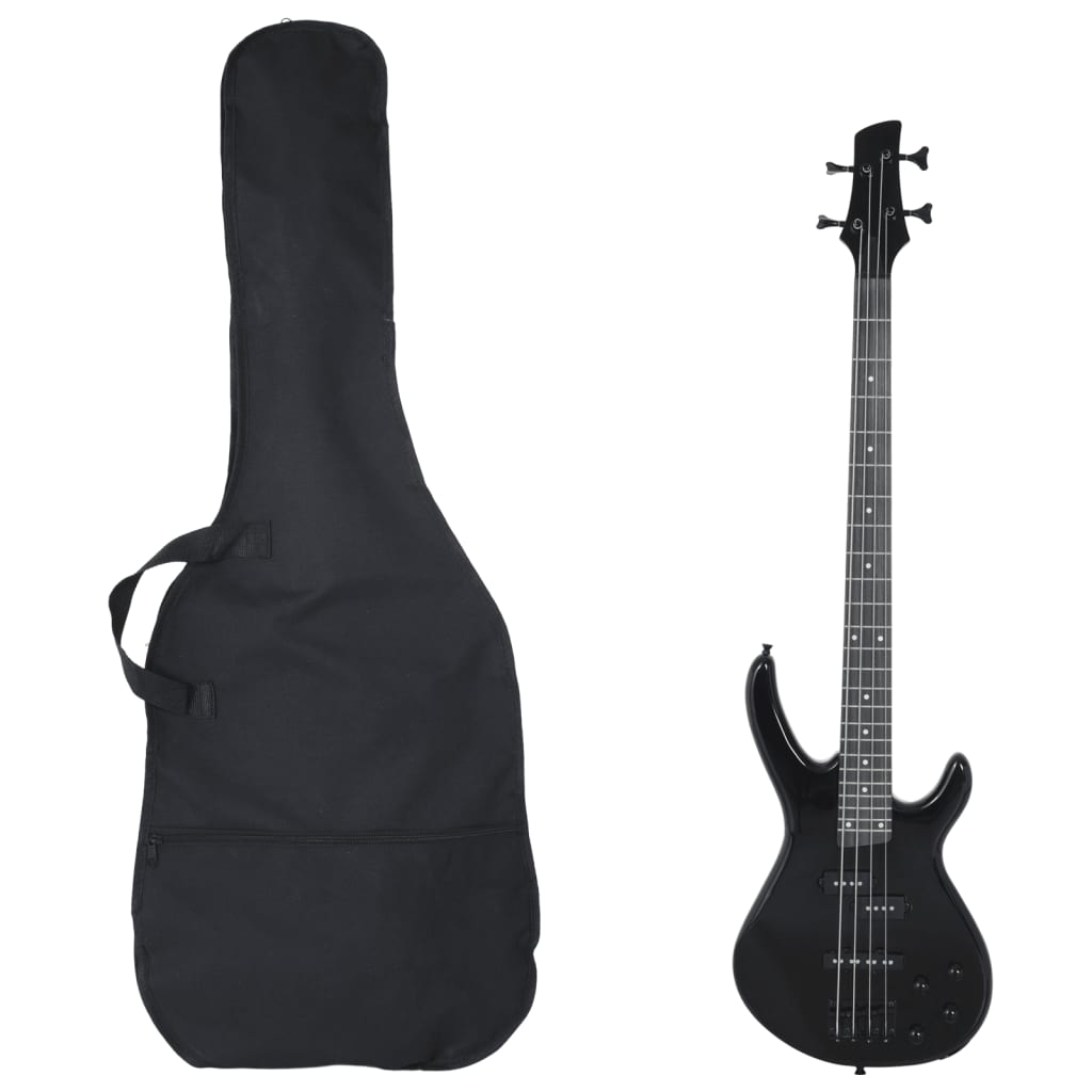 Electric Bass Guitar for Beginner with Bag Black 4/4 46"