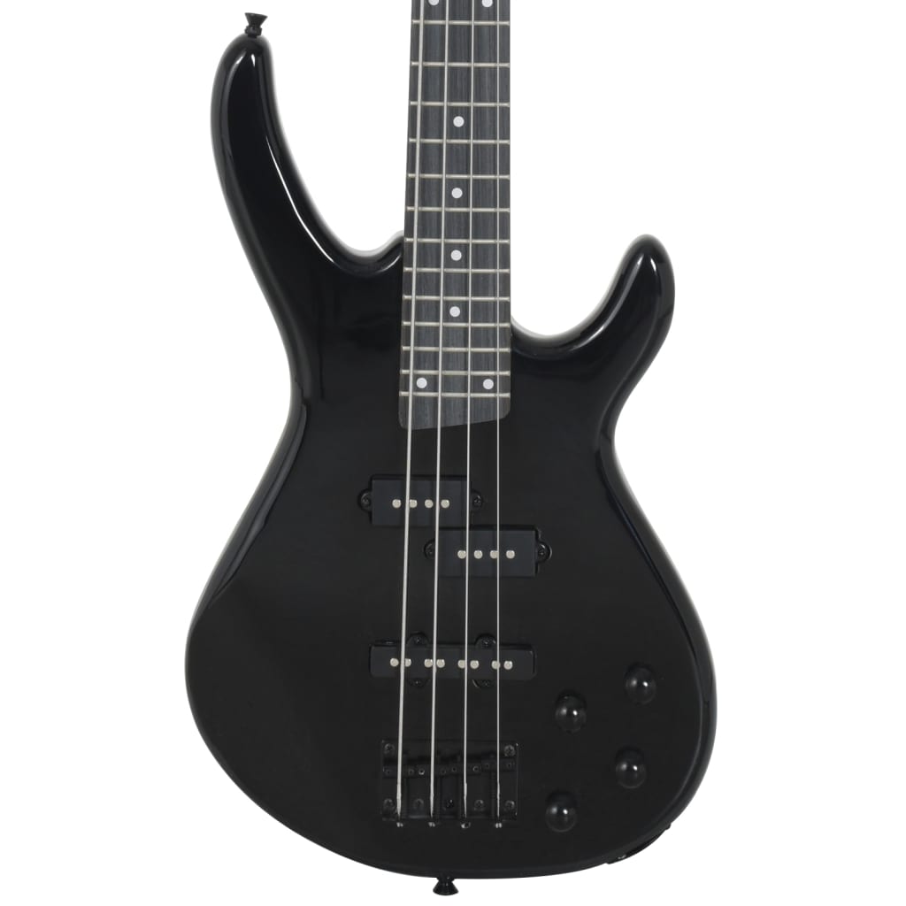 Electric Bass Guitar for Beginner with Bag Black 4/4 46"