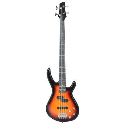 Electric Bass Guitar for Beginner with Bag Brown and Black 4/4 46"