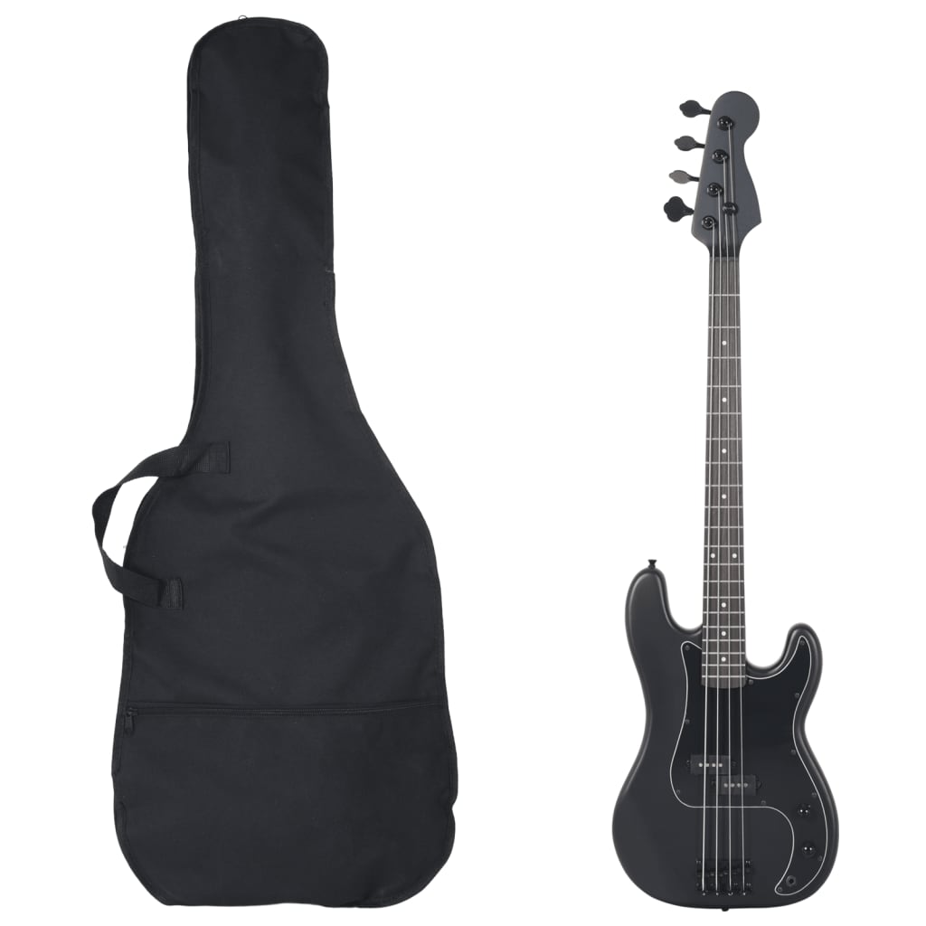 Electric Bass Guitar for Beginner with Bag Black 4/4 46"