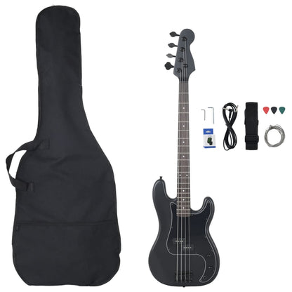 Electric Bass Guitar for Beginner with Bag Black 4/4 46"