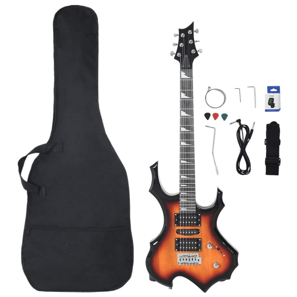 Electric Guitar for Beginner with Bag Brown and Black 4/4 39"