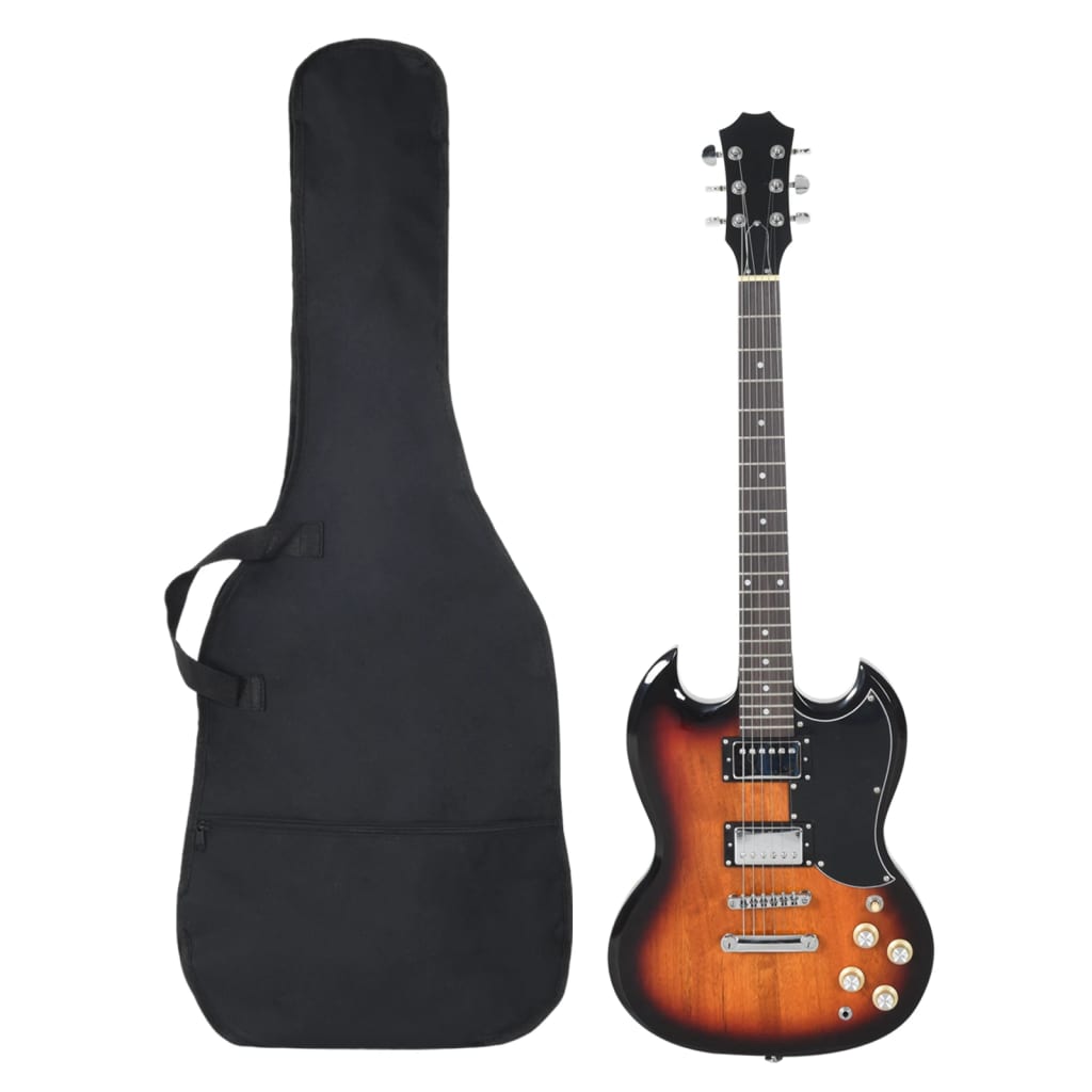 Electric Guitar for Beginner with Bag Brown and Black 4/4 39"