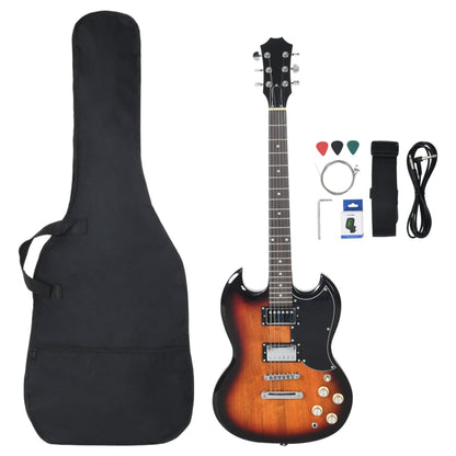 Electric Guitar for Beginner with Bag Brown and Black 4/4 39"