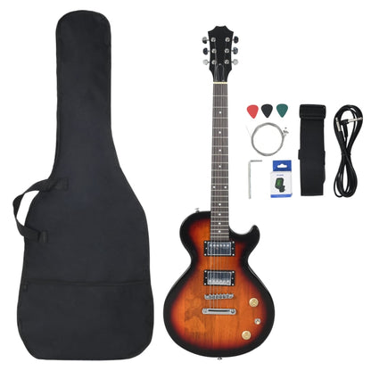 Electric Guitar for Beginner with Bag Brown and Black 4/4 39"