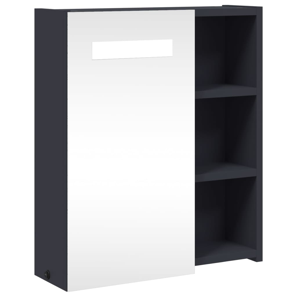 Bathroom Mirror Cabinet with LED Light Grey 45x13x52 cm