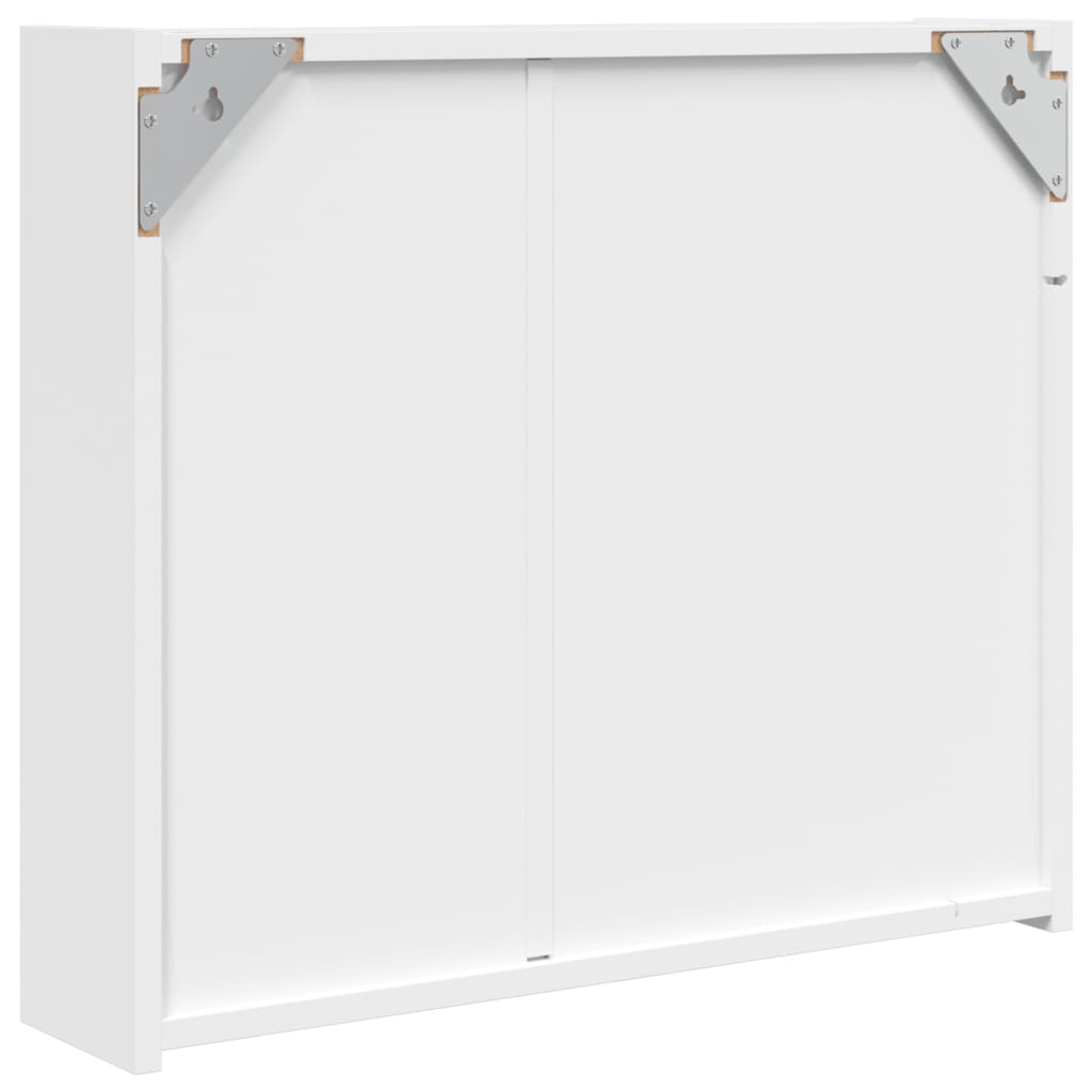 Bathroom Mirror Cabinet with LED Light White 60x13x52 cm