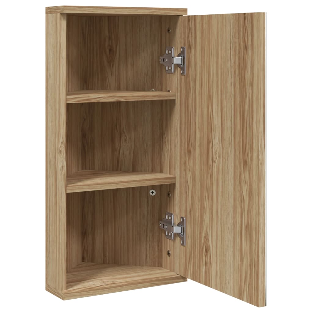 Corner Bathroom Mirror Cabinet Oak 30x24x60 cm