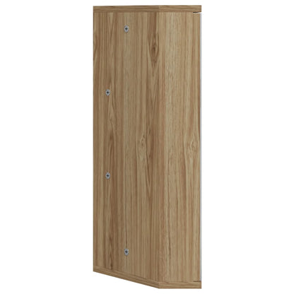 Corner Bathroom Mirror Cabinet Oak 30x24x60 cm