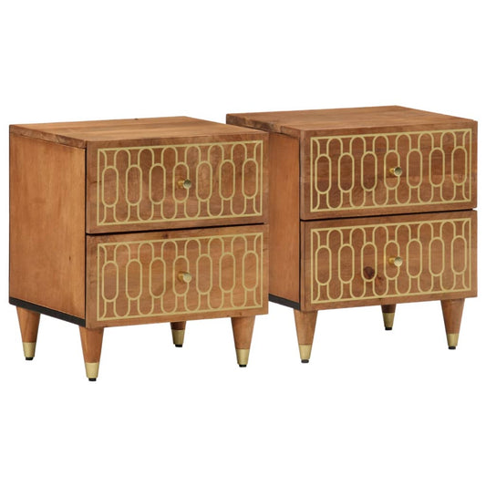 Bedside Cabinets 2 pcs 40x33x46 cm Solid Wood Mango