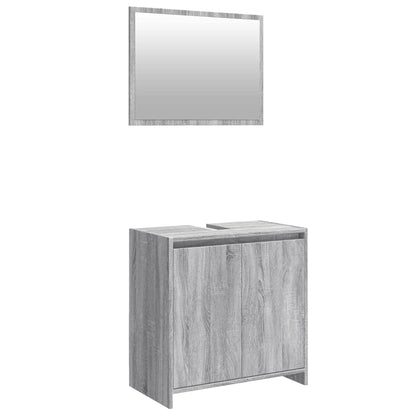 2 Piece Bathroom Furniture Set Grey Sonoma Engineered Wood