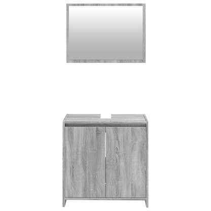 2 Piece Bathroom Furniture Set Grey Sonoma Engineered Wood