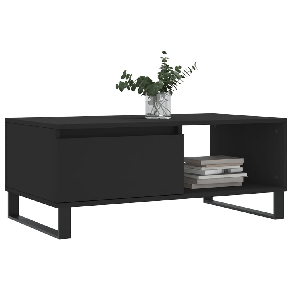 Coffee Table Black 90x50x36.5 cm Engineered Wood