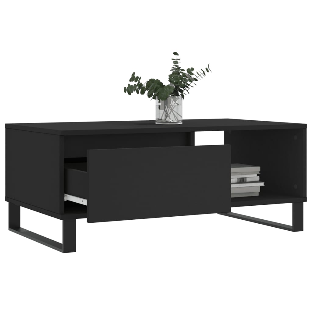 Coffee Table Black 90x50x36.5 cm Engineered Wood