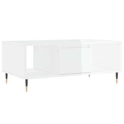 Coffee Table High Gloss White 90x50x36.5 cm Engineered Wood