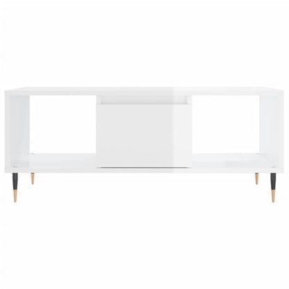 Coffee Table High Gloss White 90x50x36.5 cm Engineered Wood