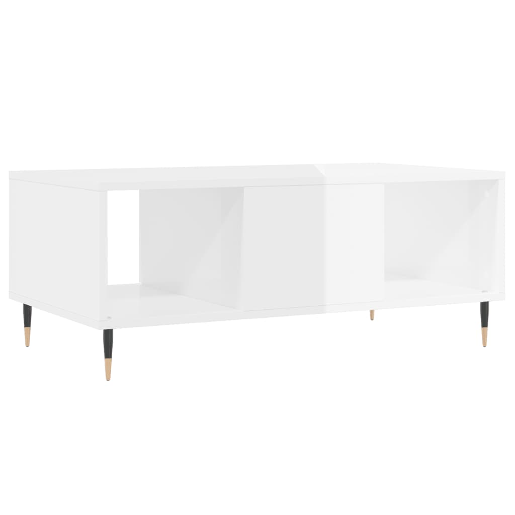 Coffee Table High Gloss White 90x50x36.5 cm Engineered Wood