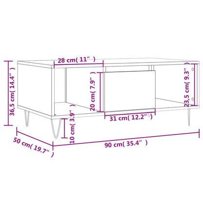 Coffee Table Sonoma Oak 90x50x36.5 cm Engineered Wood