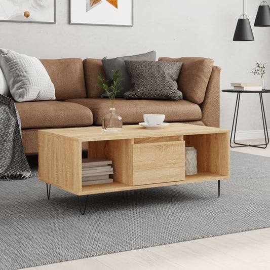 Coffee Table Sonoma Oak 90x50x36.5 cm Engineered Wood