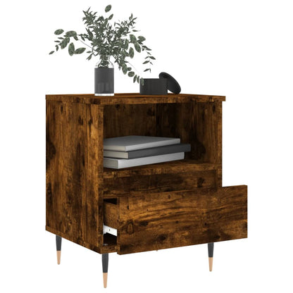 Bedside Cabinets 2 pcs Smoked Oak 40x35x50 cm Engineered Wood