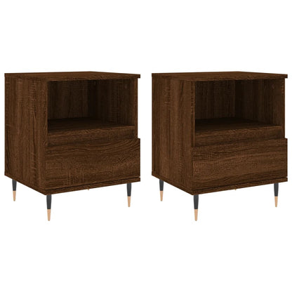 Bedside Cabinets 2 pcs Brown Oak 40x35x50 cm Engineered Wood