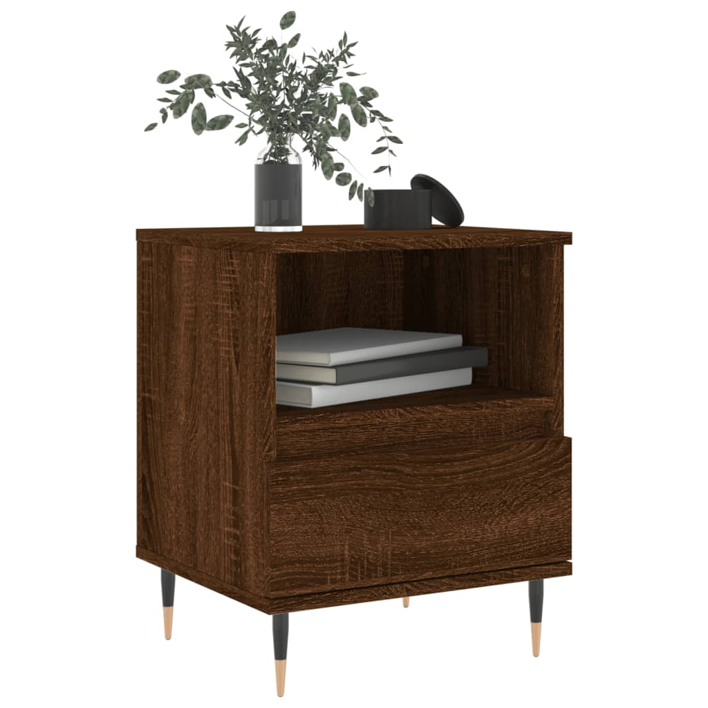 Bedside Cabinets 2 pcs Brown Oak 40x35x50 cm Engineered Wood