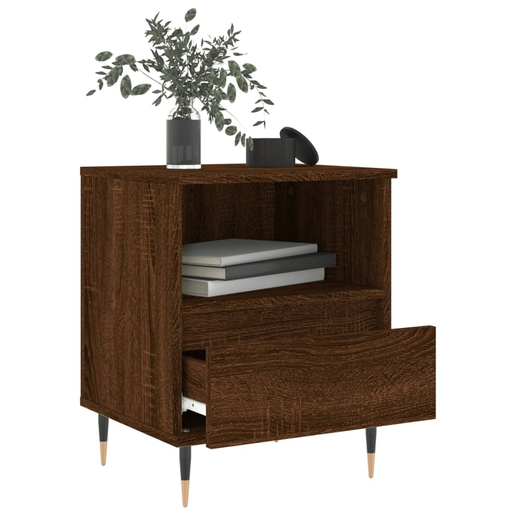 Bedside Cabinets 2 pcs Brown Oak 40x35x50 cm Engineered Wood