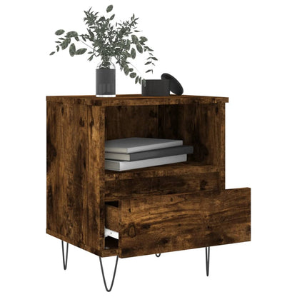 Bedside Cabinets 2 pcs Smoked Oak 40x35x50 cm Engineered Wood