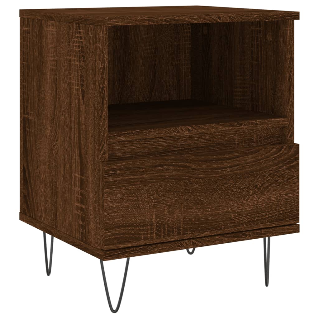 Bedside Cabinet Brown Oak 40x35x50 cm Engineered Wood