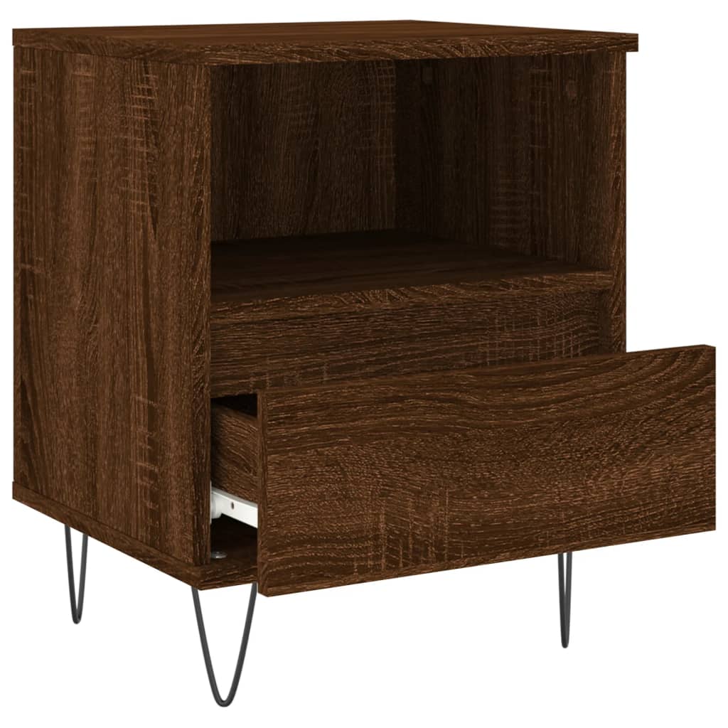 Bedside Cabinet Brown Oak 40x35x50 cm Engineered Wood