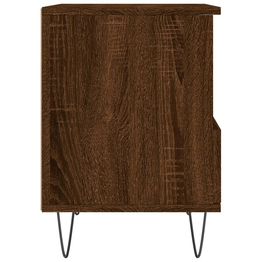 Bedside Cabinet Brown Oak 40x35x50 cm Engineered Wood