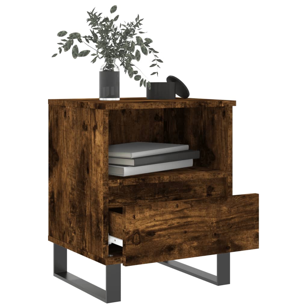 Bedside Cabinets 2 pcs Smoked Oak 40x35x50 cm Engineered Wood