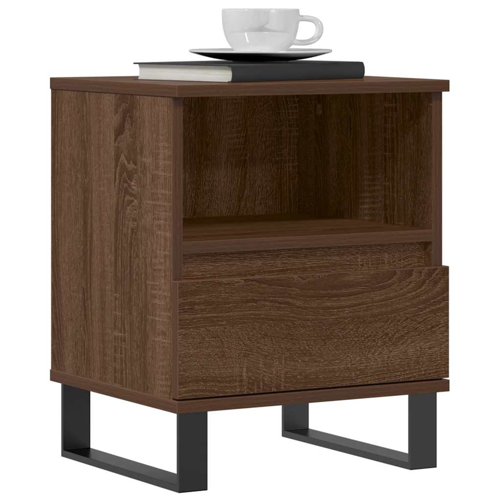 Bedside Cabinet Brown Oak 40x35x50 cm Engineered Wood