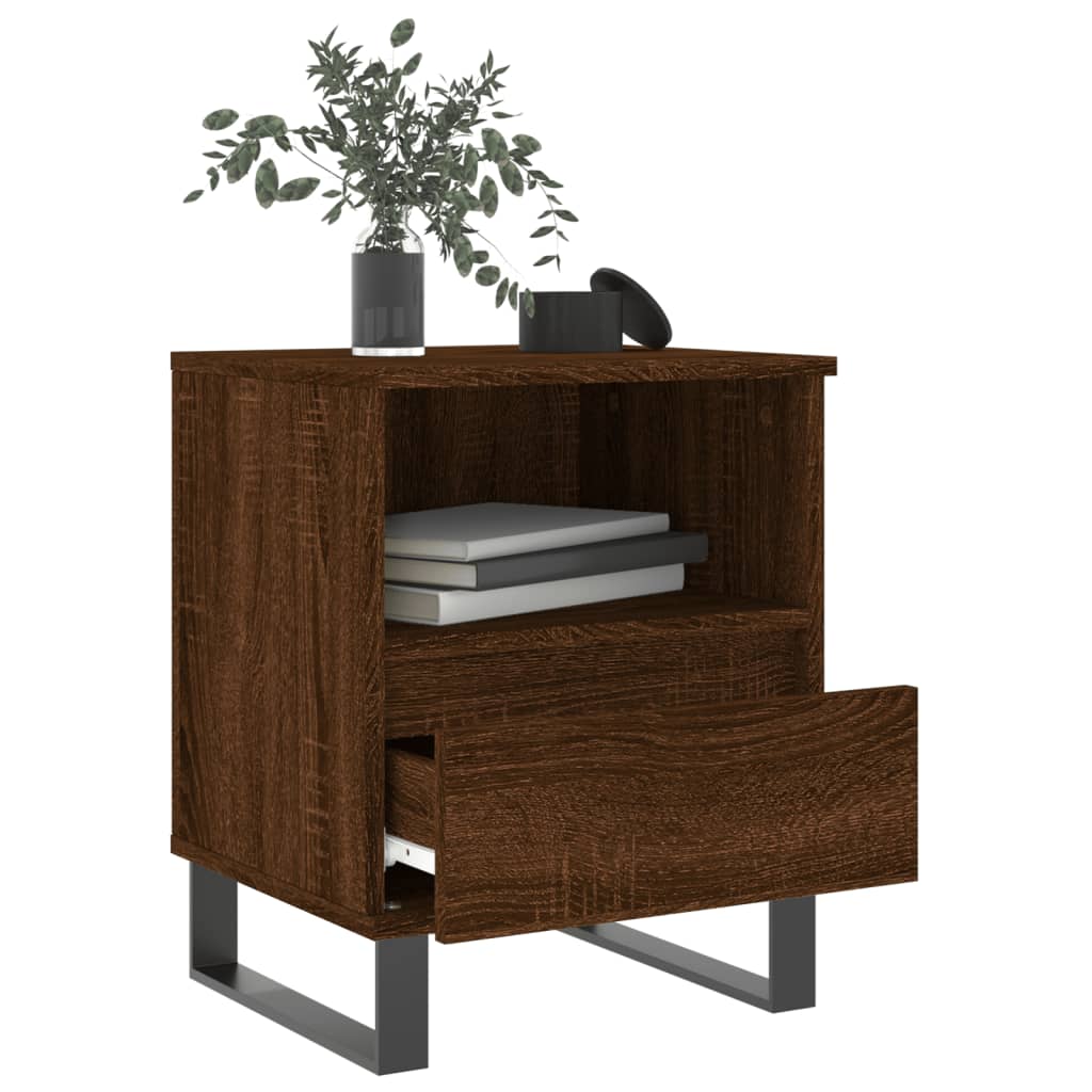 Bedside Cabinet Brown Oak 40x35x50 cm Engineered Wood