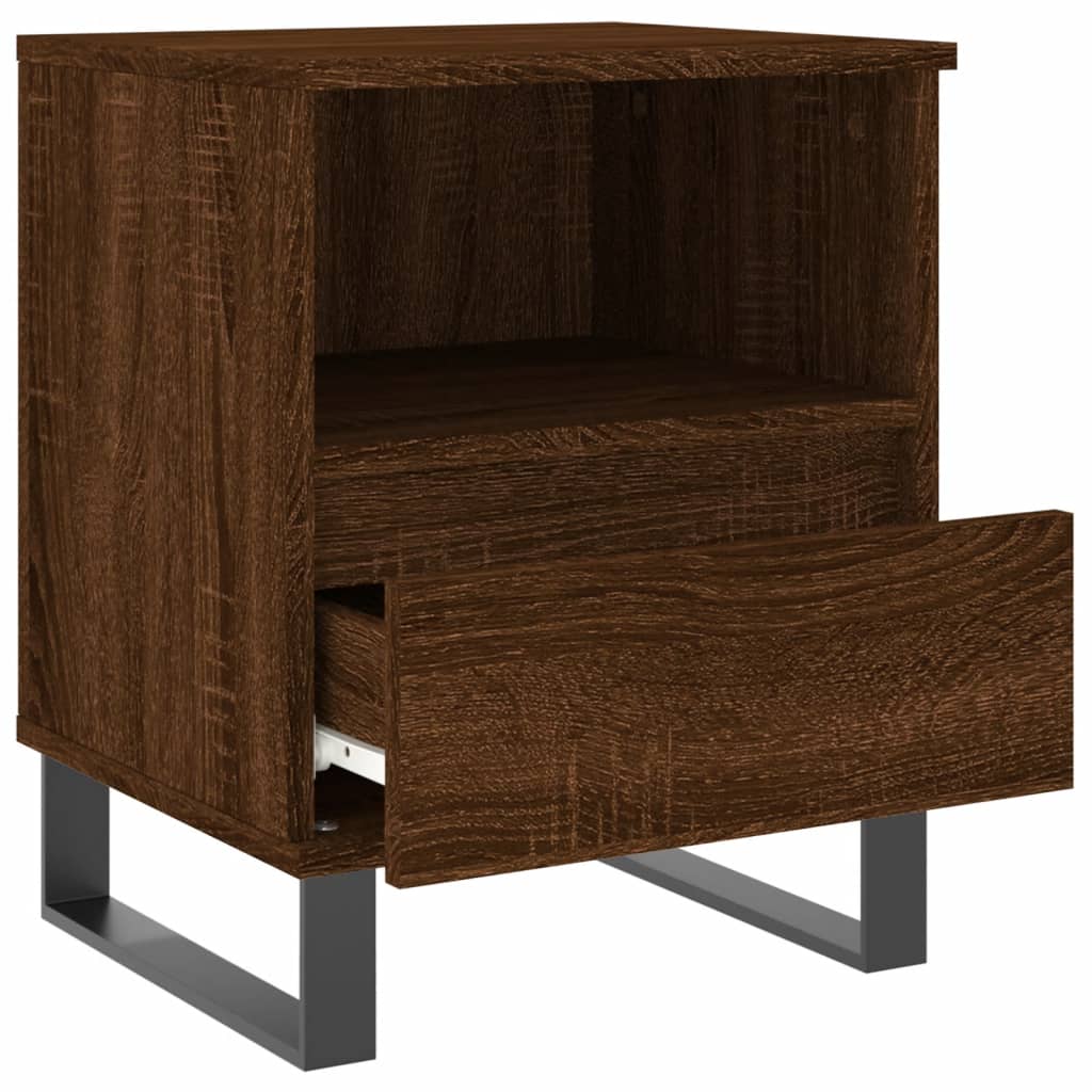 Bedside Cabinet Brown Oak 40x35x50 cm Engineered Wood