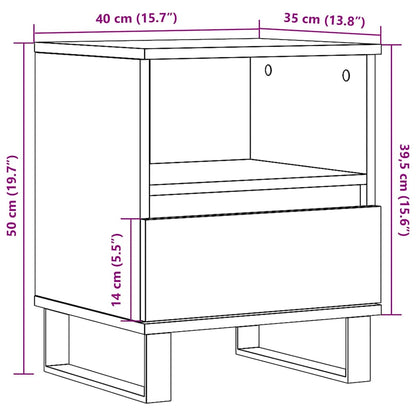 Bedside Cabinet Brown Oak 40x35x50 cm Engineered Wood