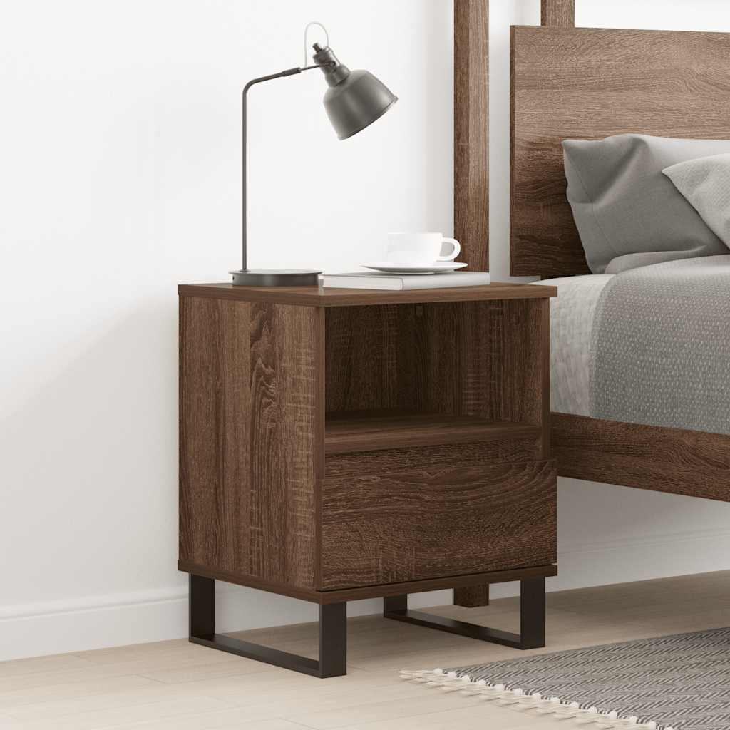 Bedside Cabinet Brown Oak 40x35x50 cm Engineered Wood