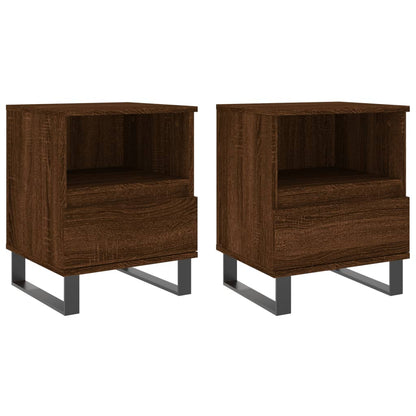 Bedside Cabinets 2 pcs Brown Oak 40x35x50 cm Engineered Wood