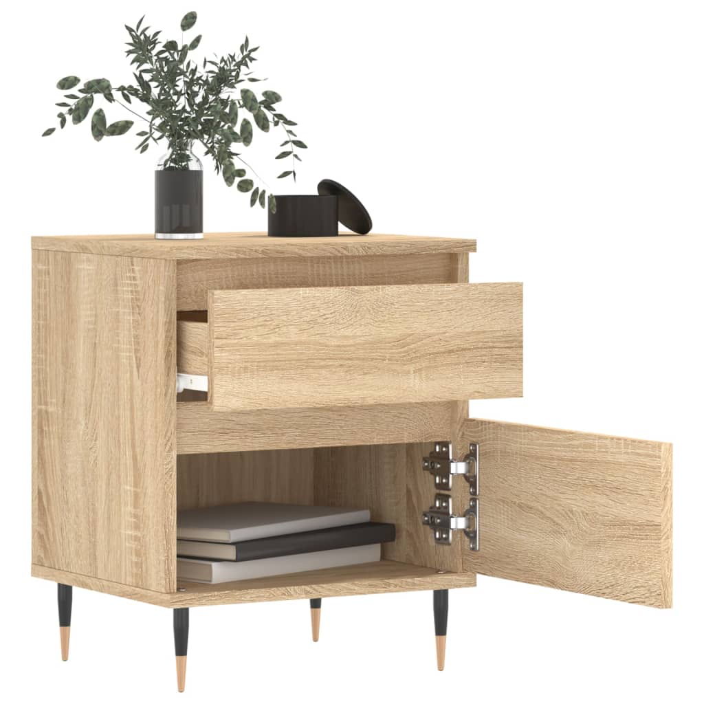 Bedside Cabinets 2 pcs Sonoma Oak 40x35x50 cm Engineered Wood