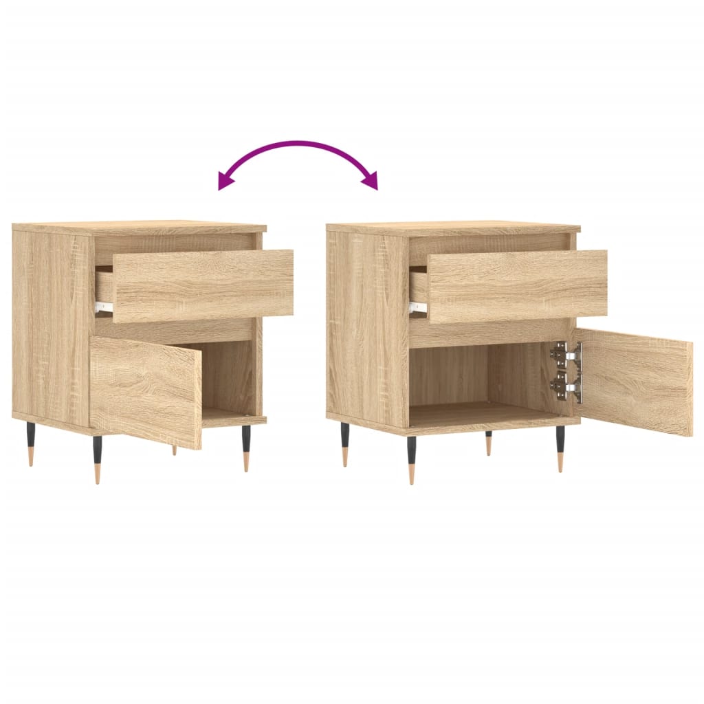 Bedside Cabinets 2 pcs Sonoma Oak 40x35x50 cm Engineered Wood