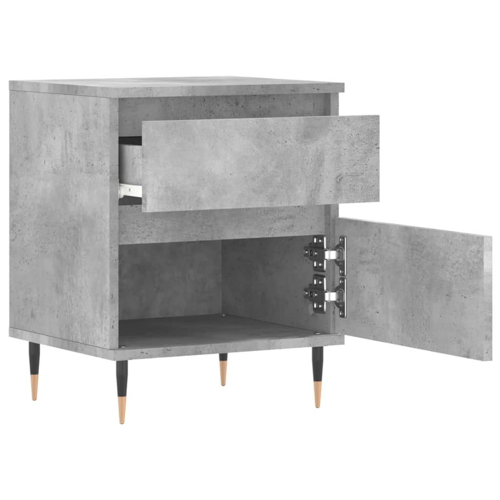 Bedside Cabinet Concrete Grey 40x35x50 cm Engineered Wood