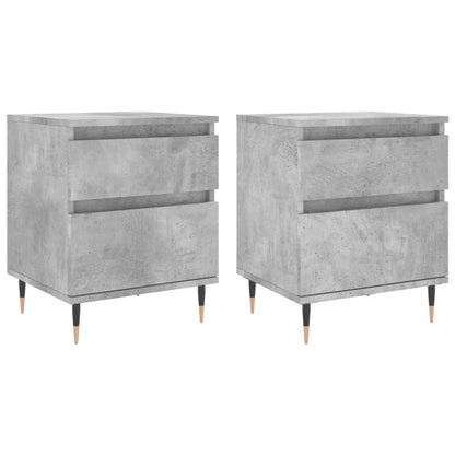 Bedside Cabinets 2 pcs Concrete Grey 40x35x50 cm Engineered Wood